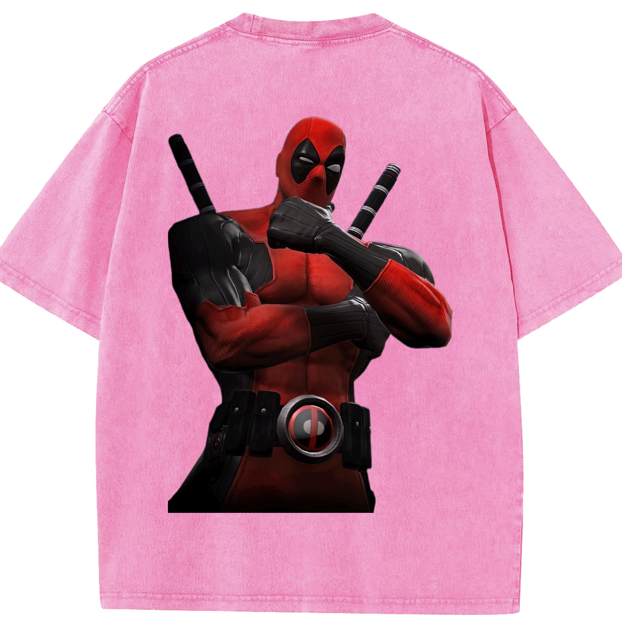 （画像用） Deadpool デッドプール 綿100% ヴィンテージ風 半袖Tシャツ（背面プリント）